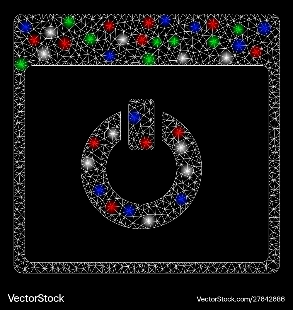 Bright mesh 2d switch on calendar page with flash Bright mesh 2d switch on calendar page with flash vector image