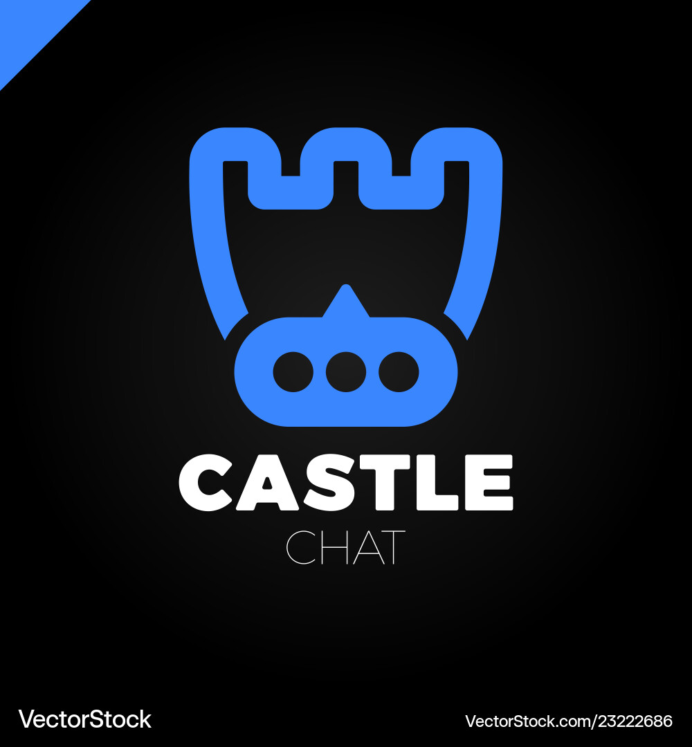 Castle shield simple minimalist logotype secure vector image