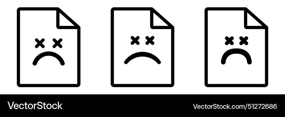 Corrupted file icon failed document with error vector image
