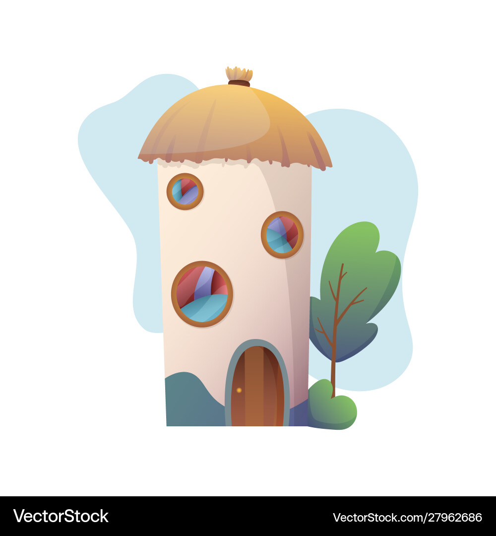 Fantasy Haus Cartoon Fee Baumhaus Fantasy Haus Cartoon Fee Baumhaus vektorbild