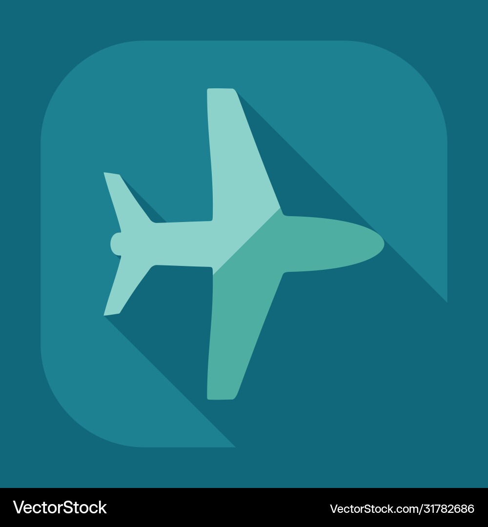 Flat modern design with shadow icon plane Vector Image