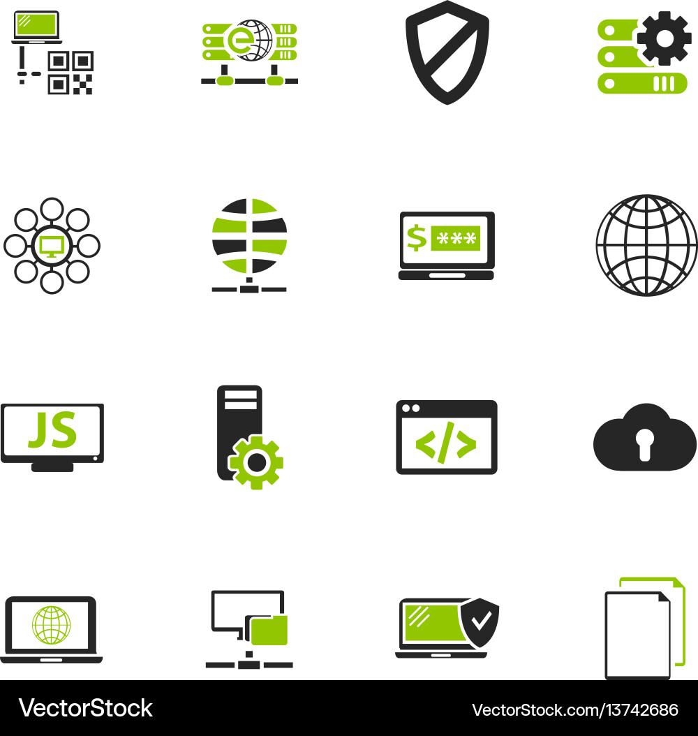Internet server network icons set Internet server network icons set vector image