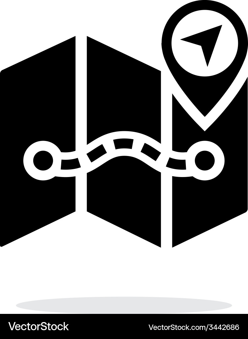 Map icon on white background with pin pointer vector image