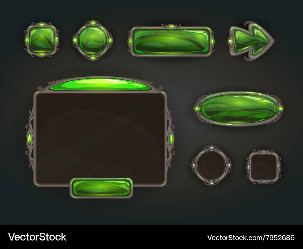 Medieval Game UI Elements vector image