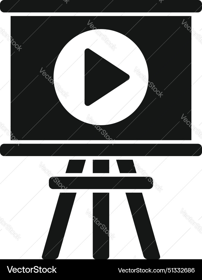 Presentation board with play button icon Vector Image