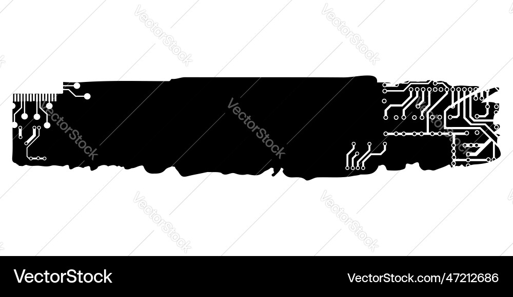 Rectangular design element silhouette in tech vector image