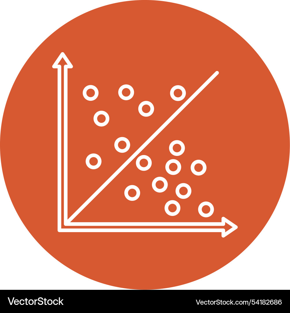 Scatter graph line circle icon vector image