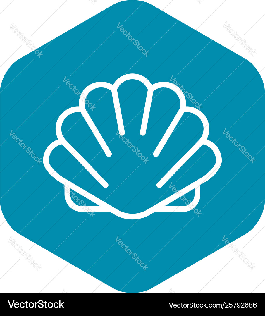 Seashell icon outline style Vector Image