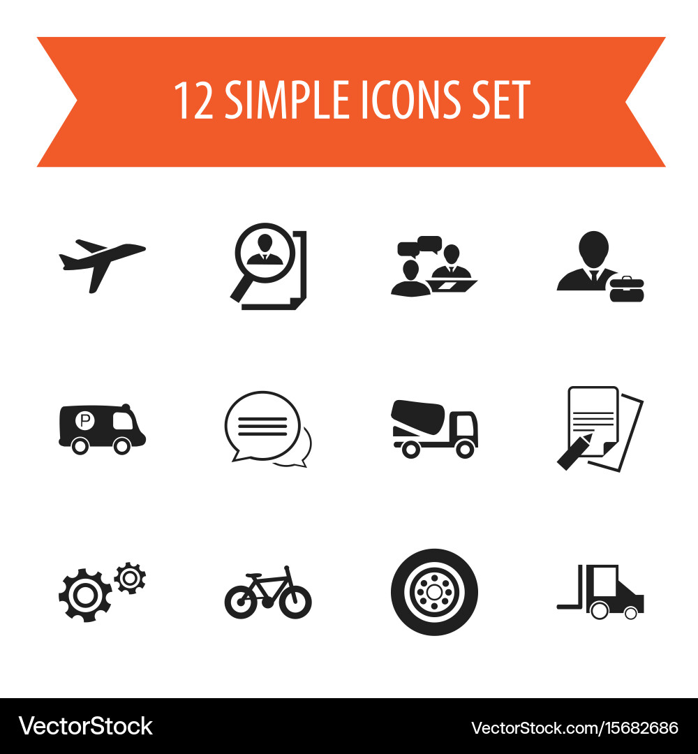 Set of 12 editable complex icons includes symbols Vector Image