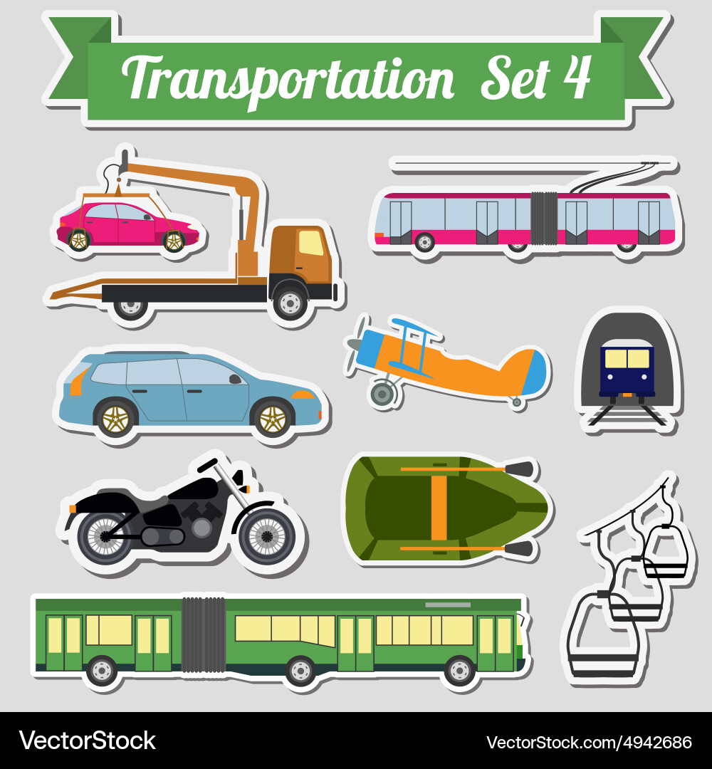 Set of all types transport icon for creating vector image