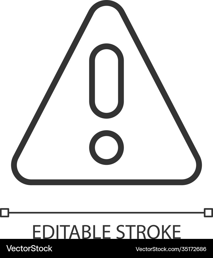 Warning pixel perfect linear icon Warning pixel perfect linear icon vector image