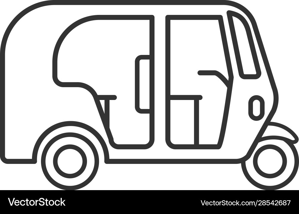 Auto rickshaw linear icon Auto rickshaw linear icon vector image