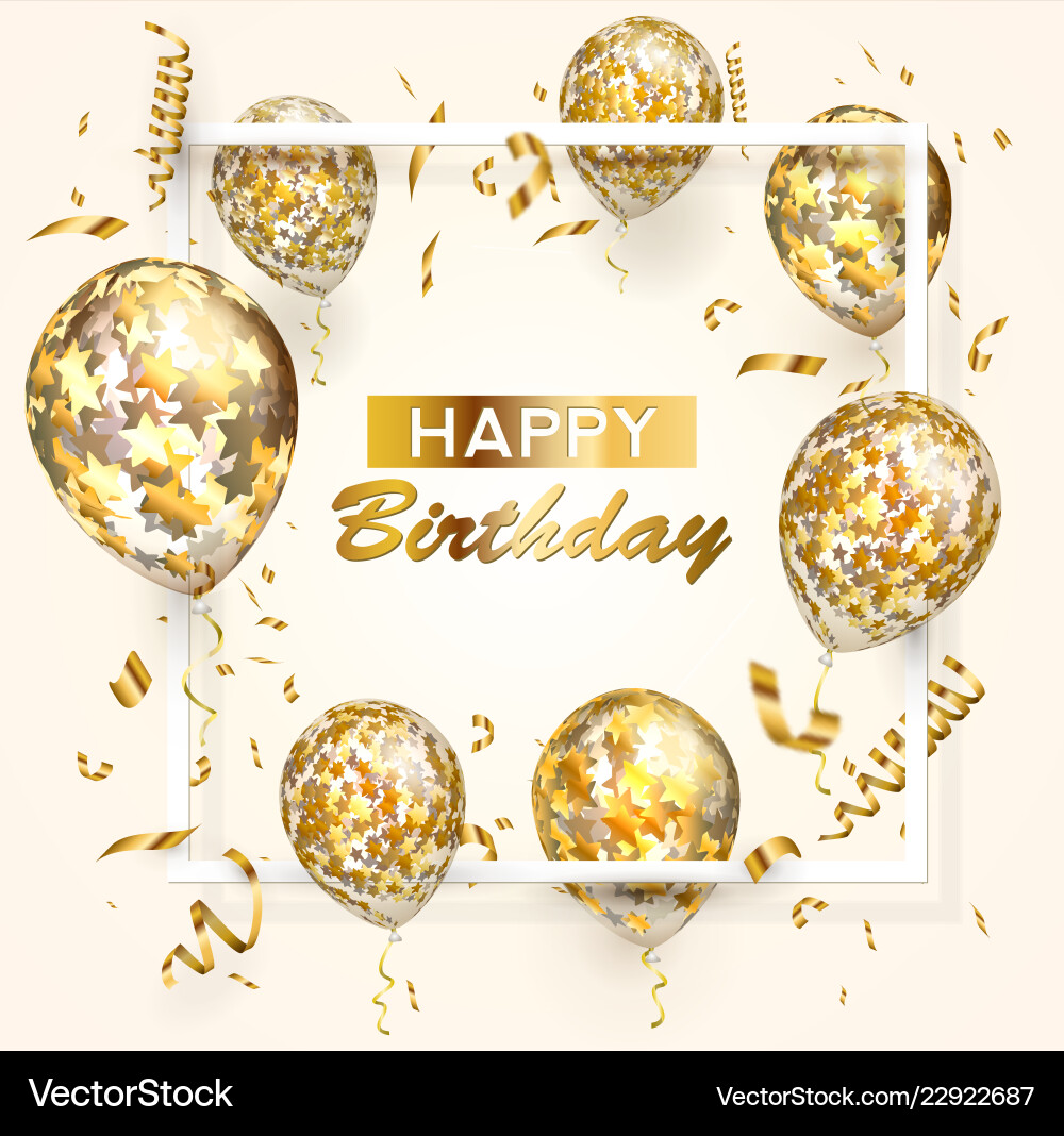 Balloon with golden stars on square realistic Balloon with golden stars on square realistic vector image