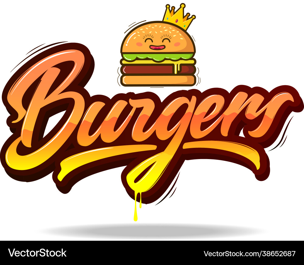 Cartoon Burger Logo Vector Image