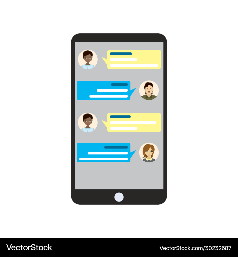 Chatting with texting message vector image