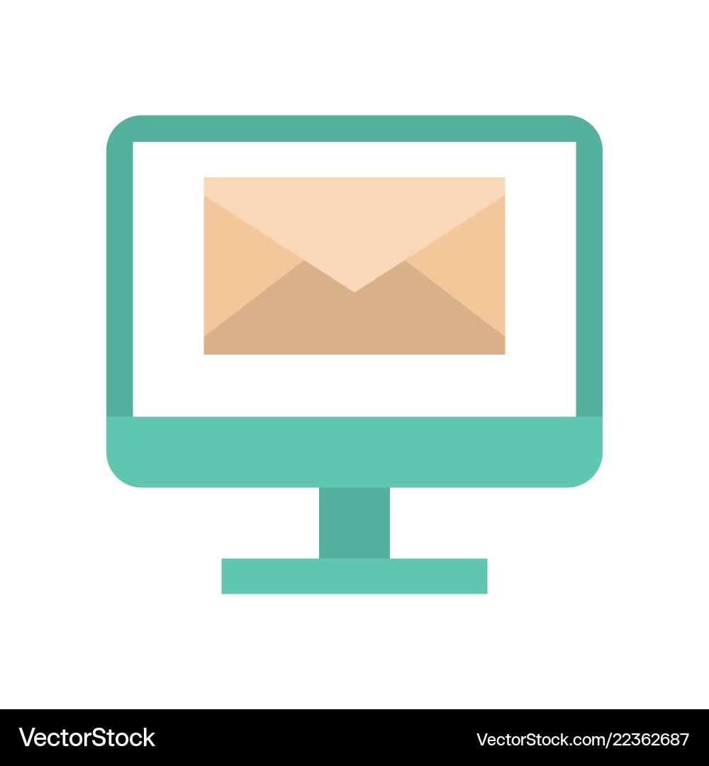 Envelope on computer screen message and email vector image