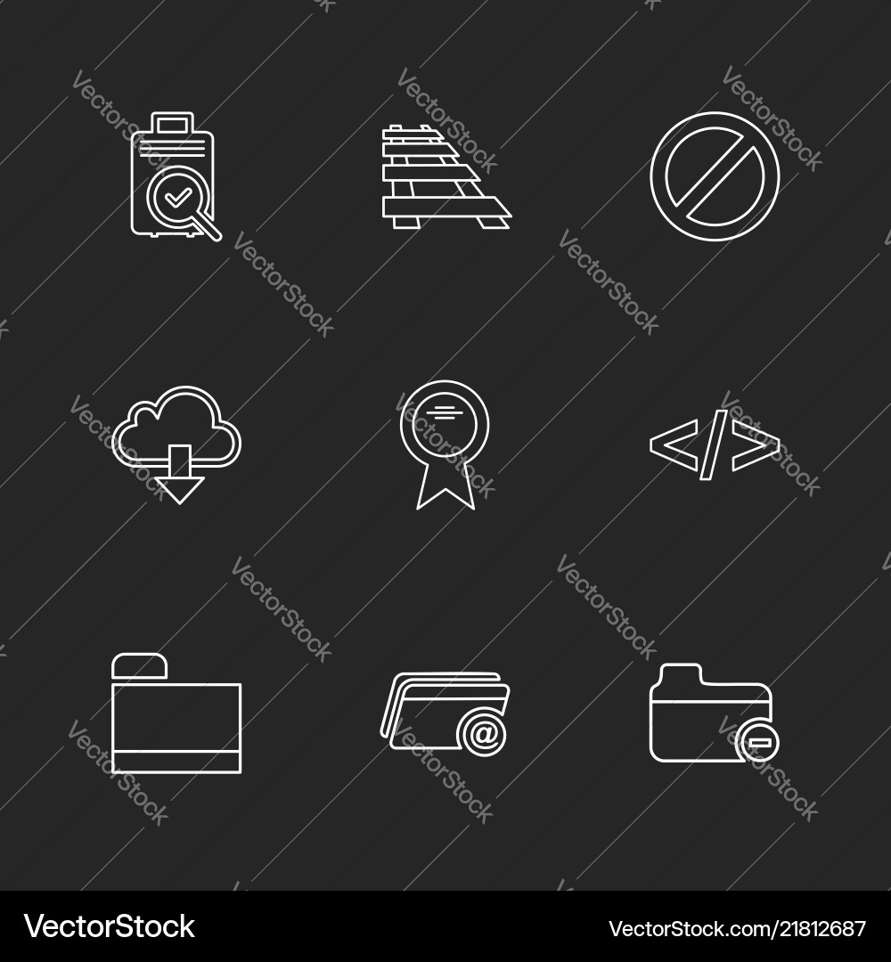 Folder files directory search code eps icons vector image