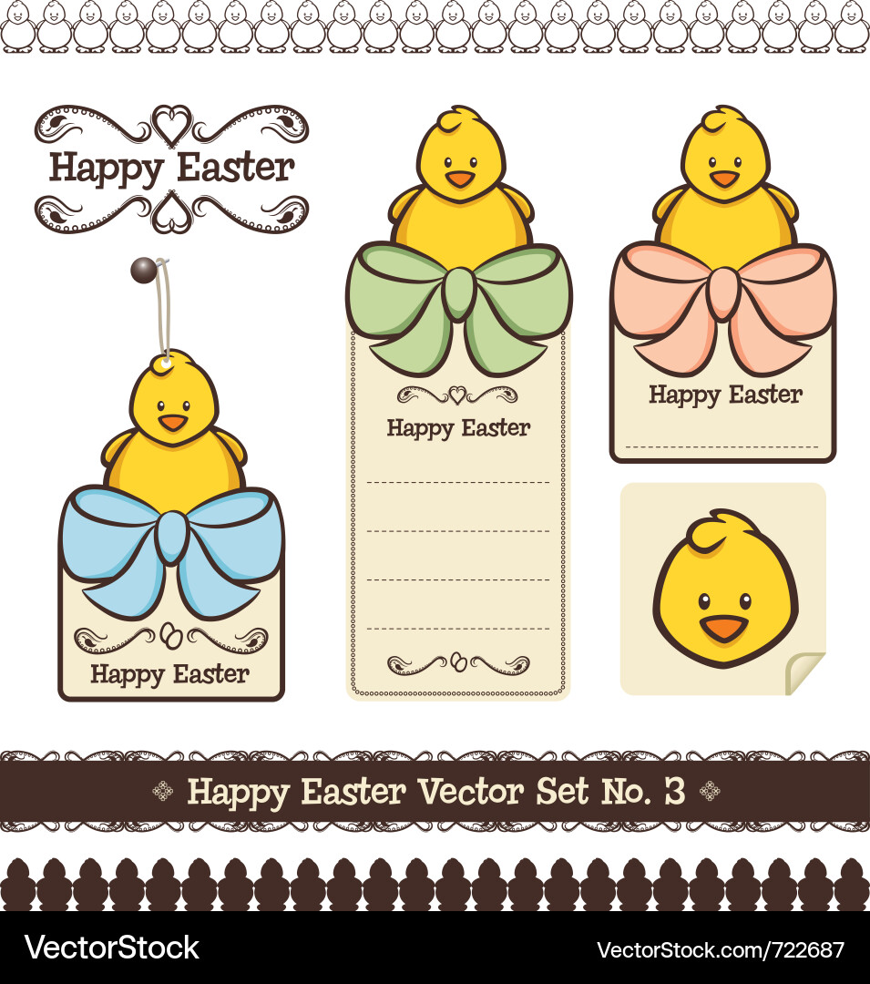 Happy easter set no 3 Royalty Free Vector Image
