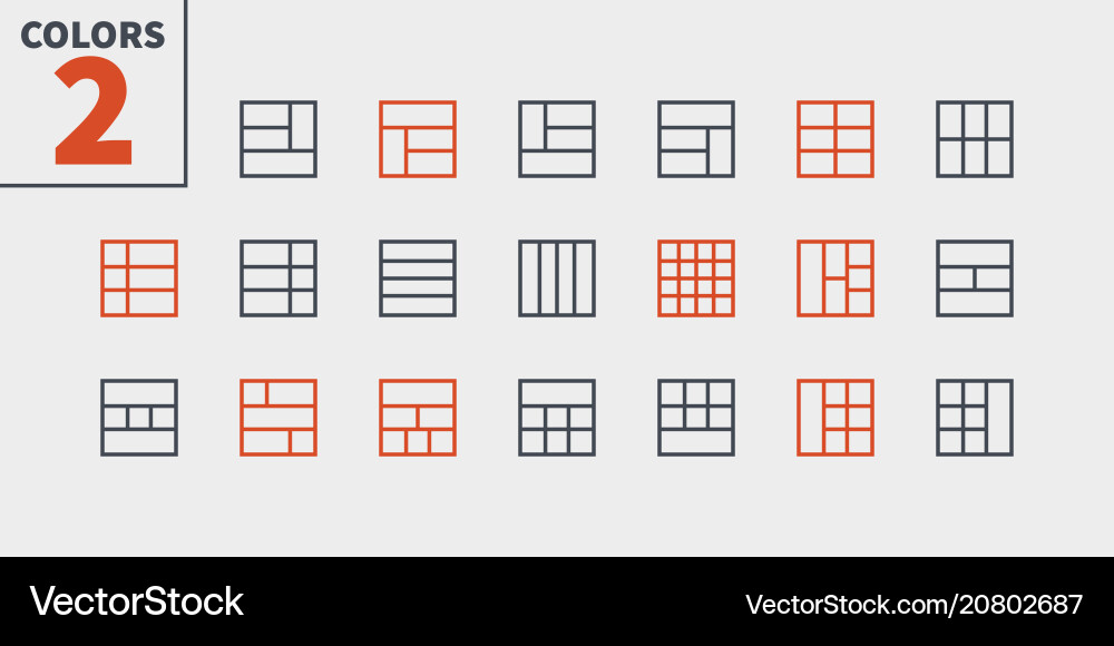 Layout ui pixel perfect well-crafted thin Layout ui pixel perfect well-crafted thin vector image