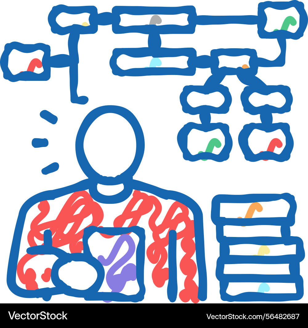 Learning algorithm icon doodle Learning algorithm icon doodle vector image