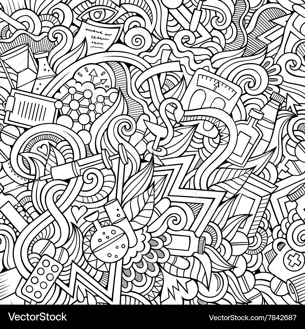 Medical Doodle Pattern Vector Image