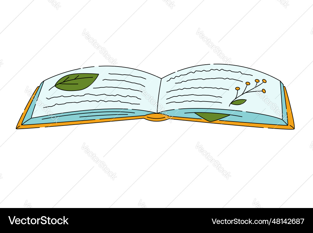 Open book with text and bookmarks Open book with text and bookmarks vector image