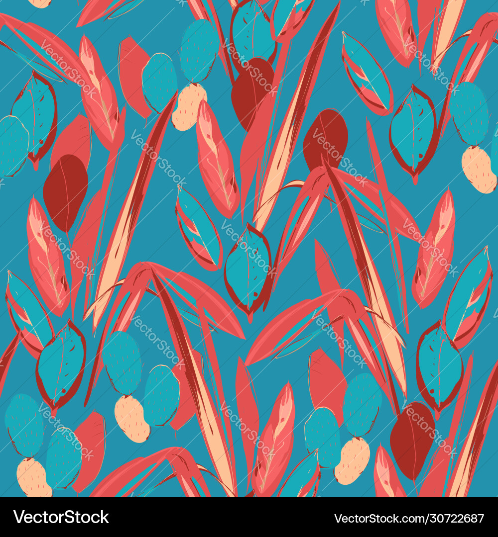 Pink and green leaves palm trees tropical Pink and green leaves palm trees tropical vector image
