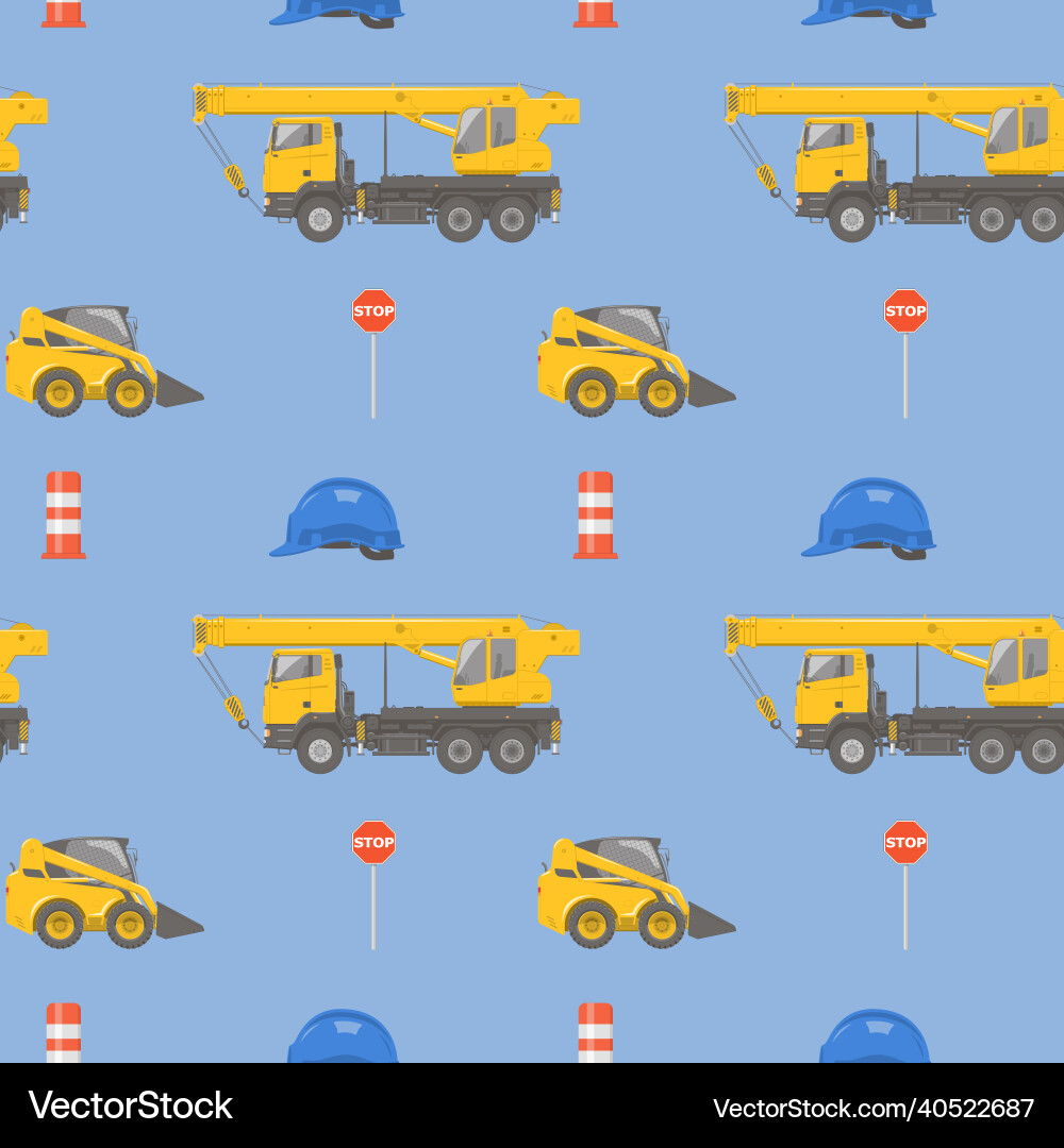 Seamless pattern with various construction Seamless pattern with various construction vector image