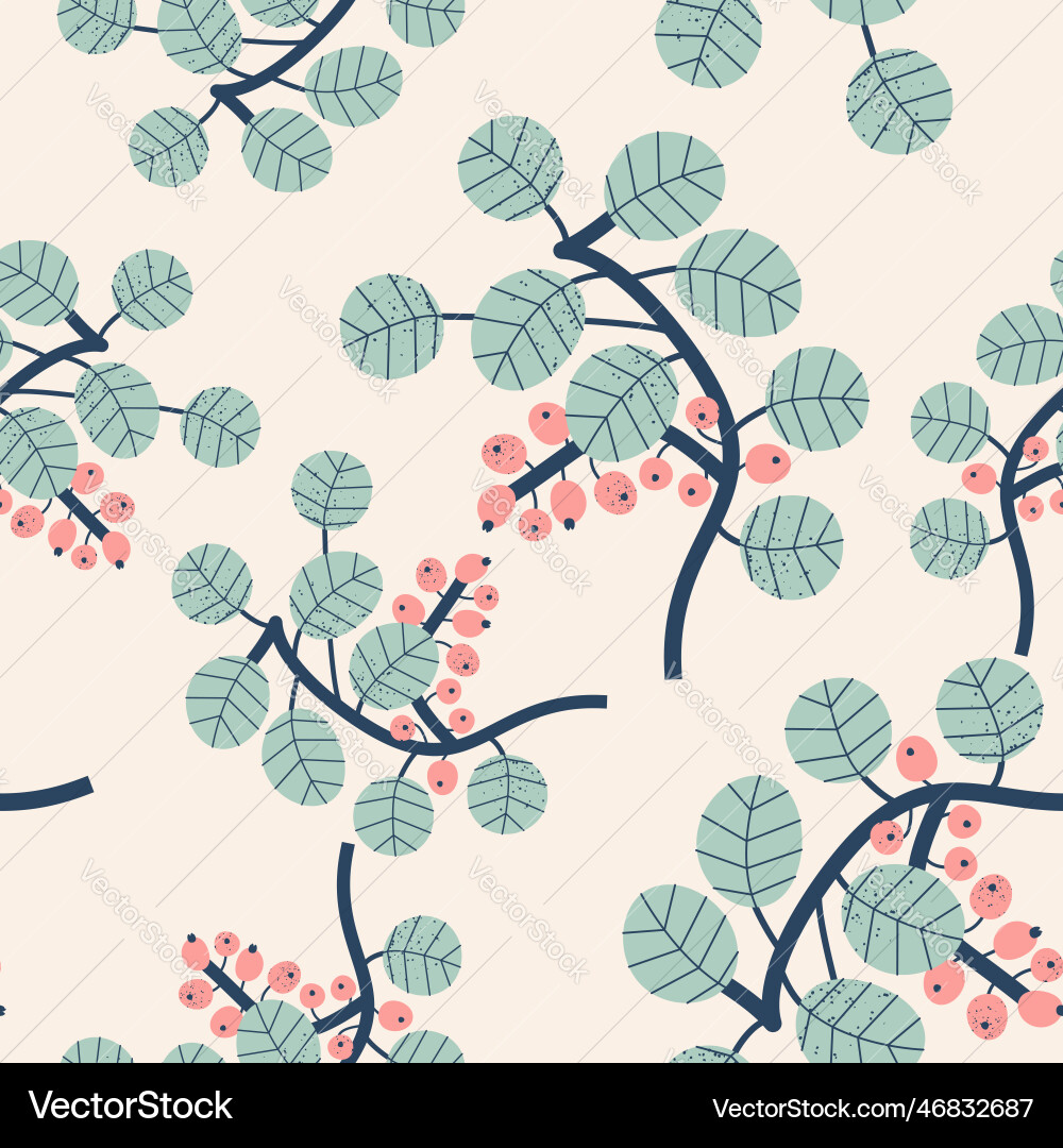 Stylish seamless pattern with branches Vector Image