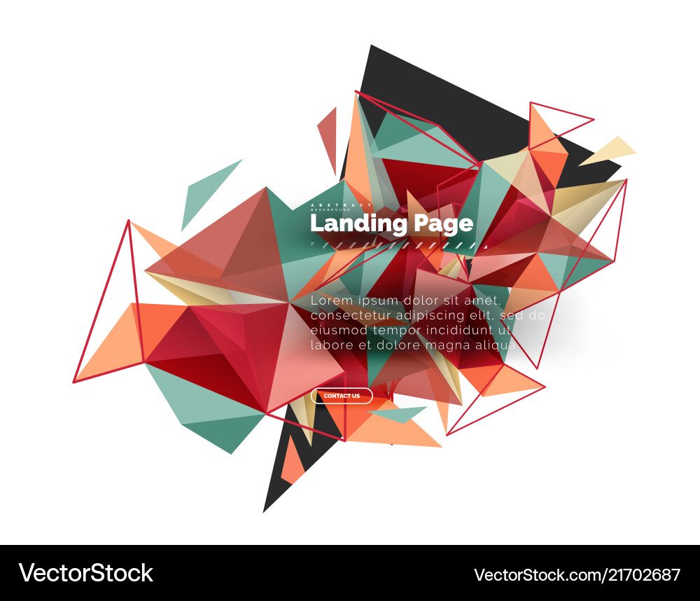 Triangular design abstract background landing vector image