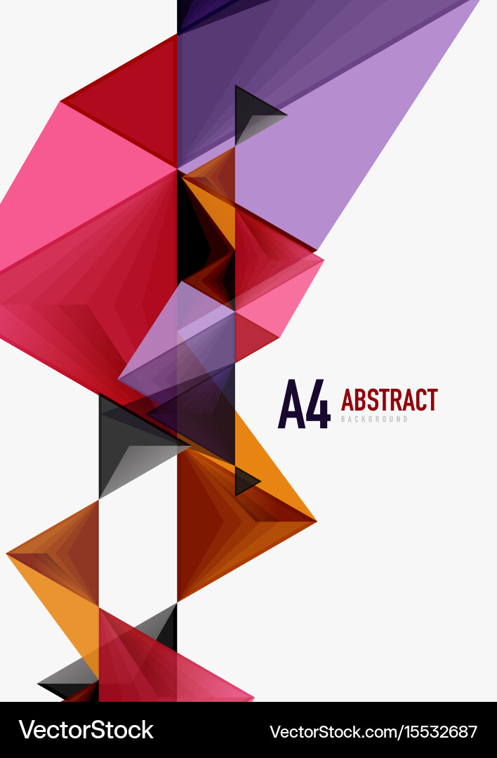 Triangular low poly a4 size geometric vector image
