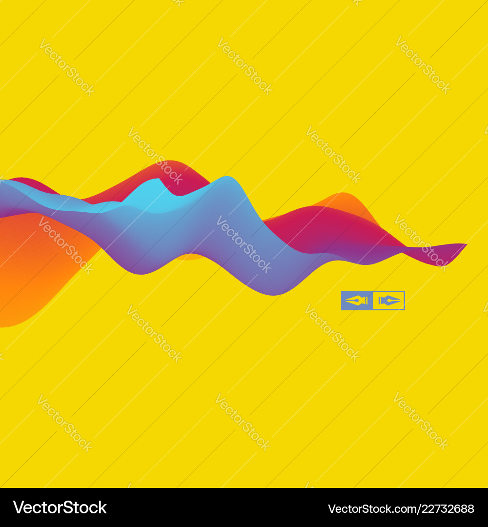 3d wavy background dynamic effect design template vector image