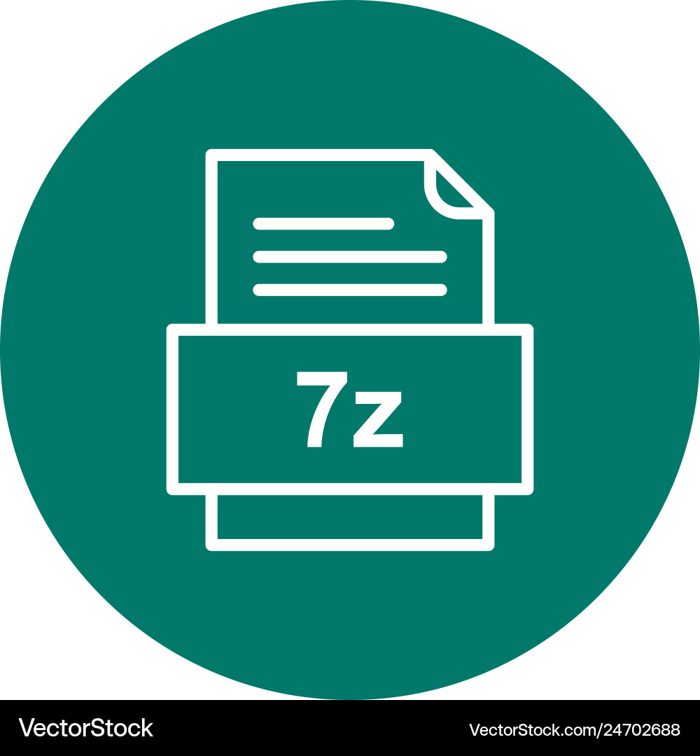 7z file document icon vector image