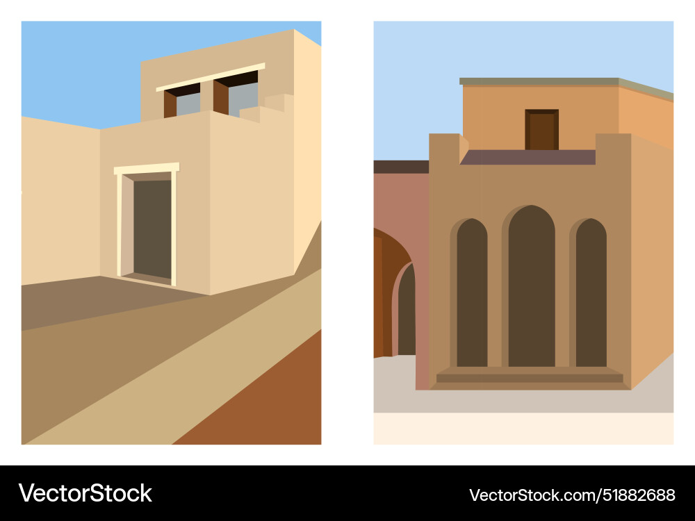 Abstract architecture in the mediterranean style Vector Image