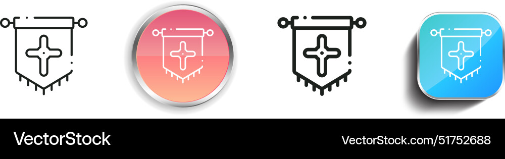 Banner icon thin linear regular and button style vector image
