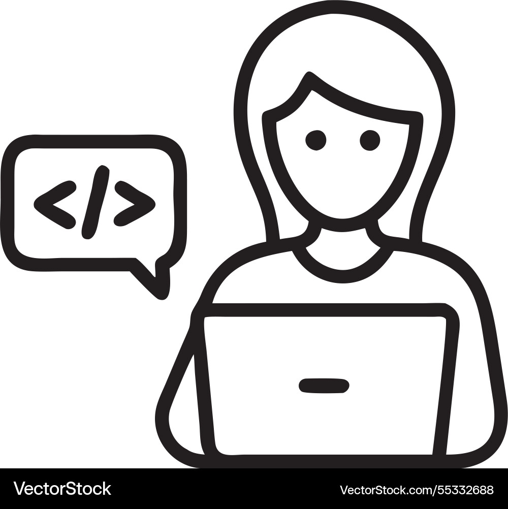 Closeup coding screen woman hands html Closeup coding screen woman hands html Vector Image