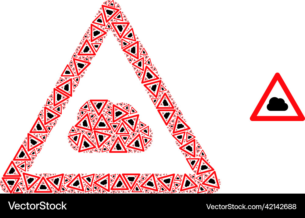 Cloud warning recursive composition of Cloud warning recursive composition of vector image