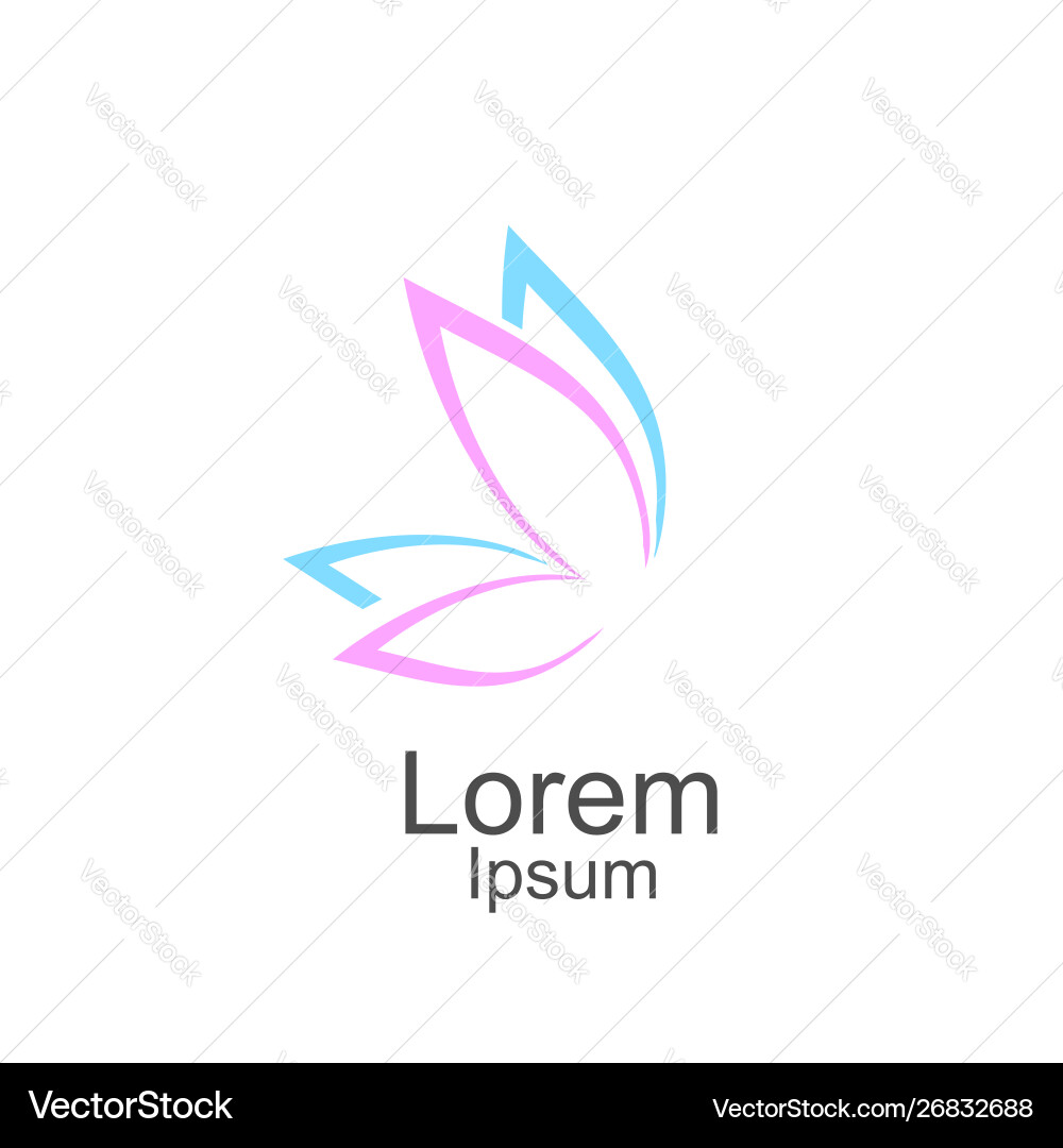 Creative butterfly concept logo design template vector image