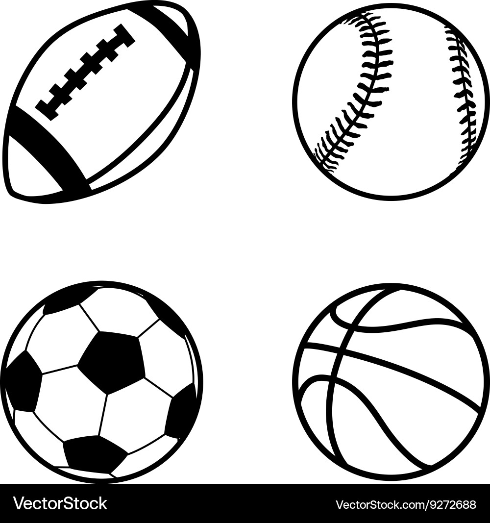 Four Sport Ball Icons vector image