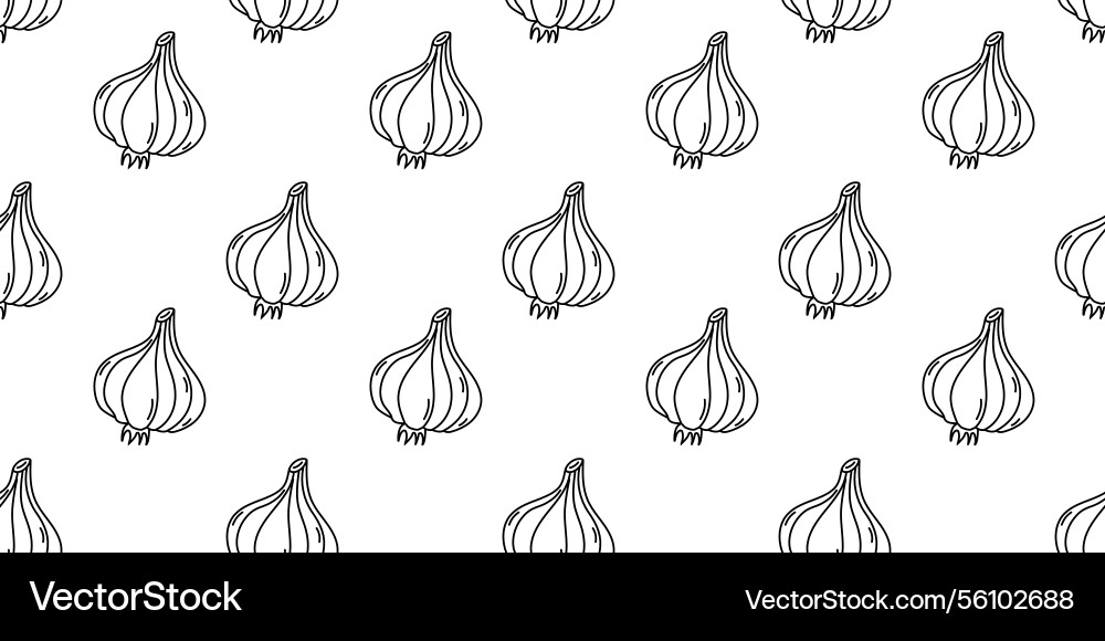 Garlic in a repeating pattern Vector Image