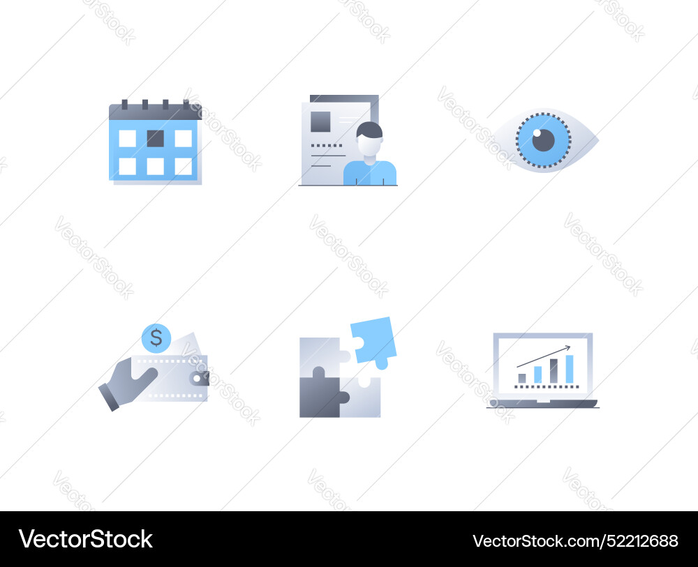 Geschäft und Arbeit - flache Design-Stil-Icons-Set Geschäft und Arbeit - flache Design-Stil-Icons-Set Vektorbild