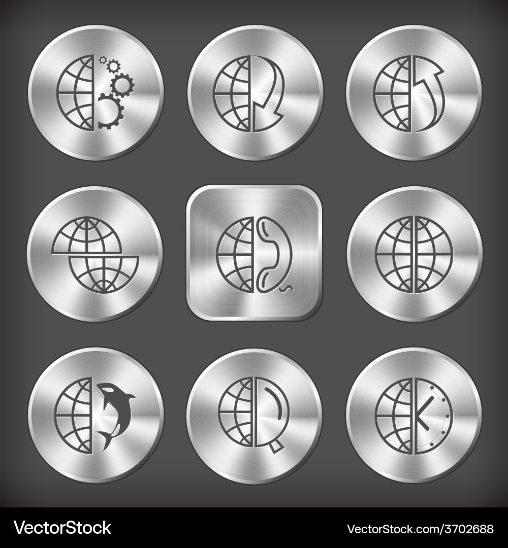 Globe and gears array down up shift Vector Image