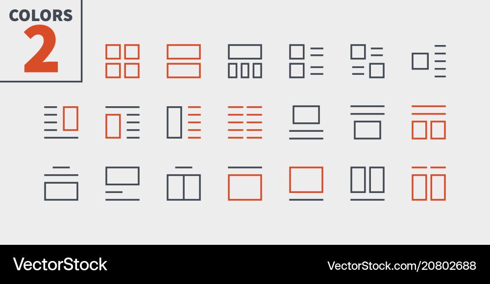 Layout ui pixel perfect well-crafted thin Layout ui pixel perfect well-crafted thin vector image