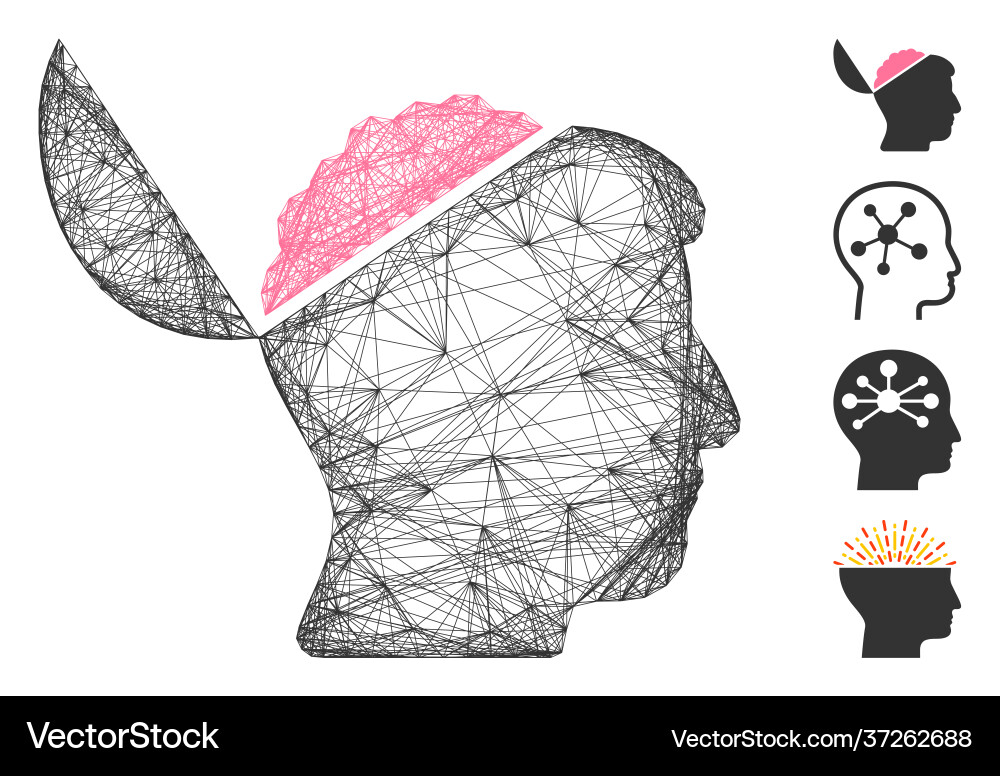 Network open brain mesh Vector Image