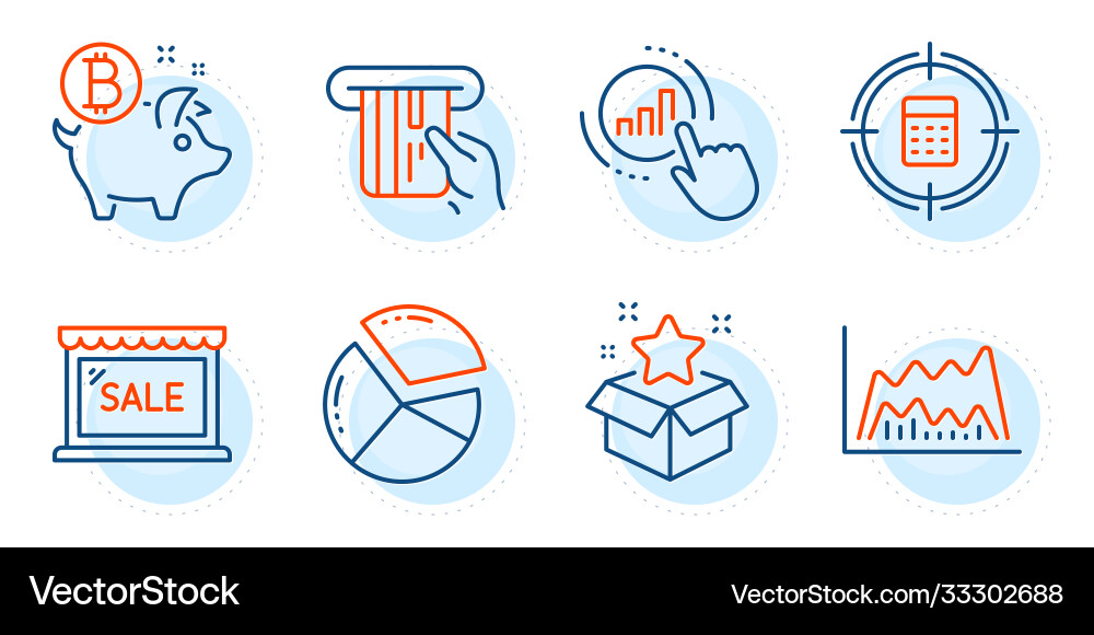 Pie chart loyalty program and calculator target Pie chart loyalty program and calculator target vector image