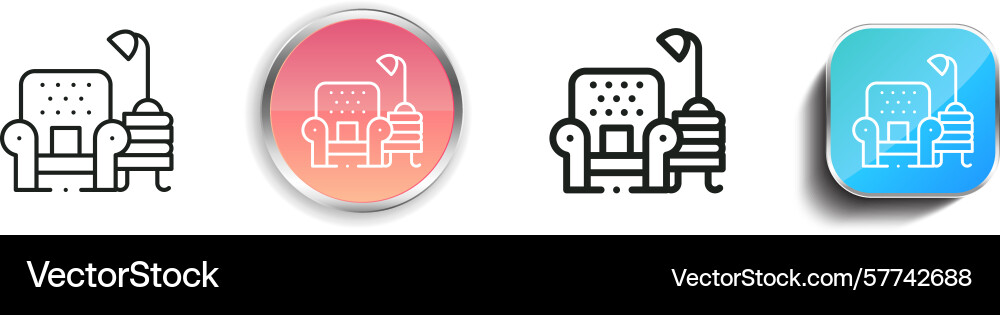Reading icon thin linear regular and button style Reading icon thin linear regular and button style vector image