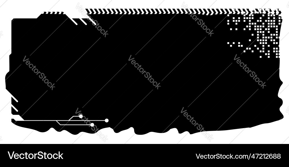 Rectangular design clipart in tech style isolated Vector Image