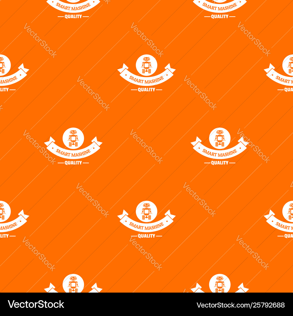 Robot smart pattern orange Robot smart pattern orange vector image