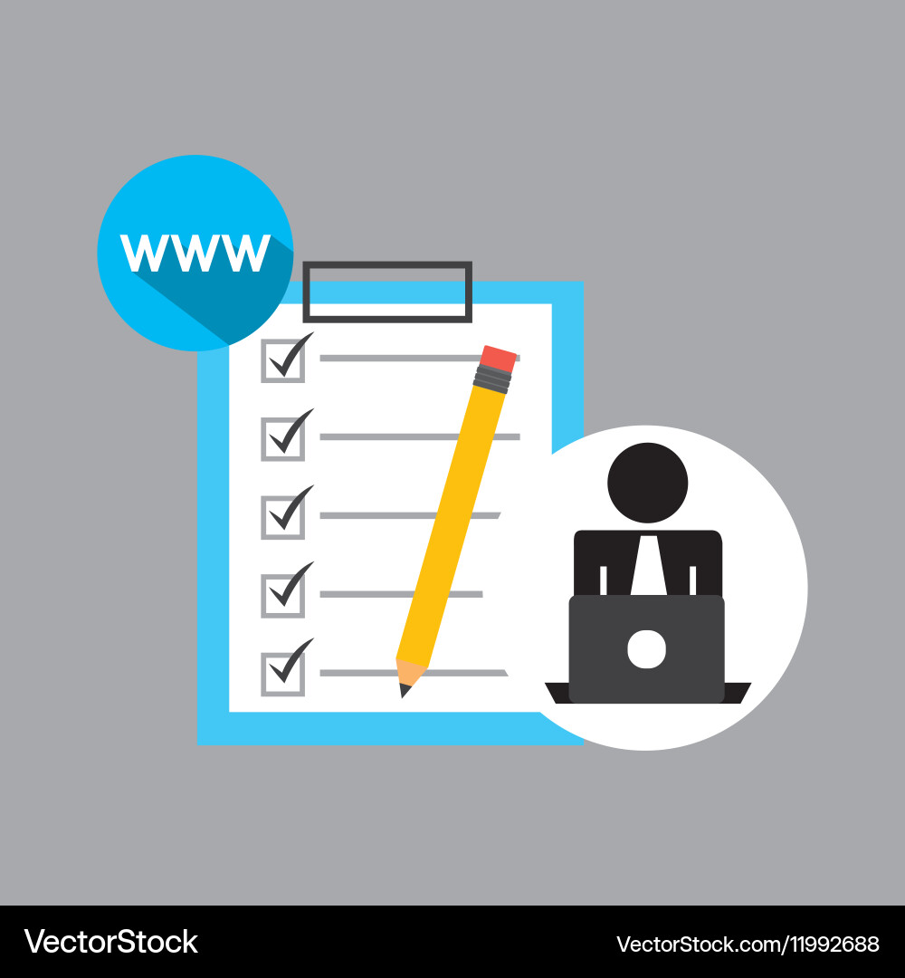 Silhouette programmer working laptop www checklist vector image