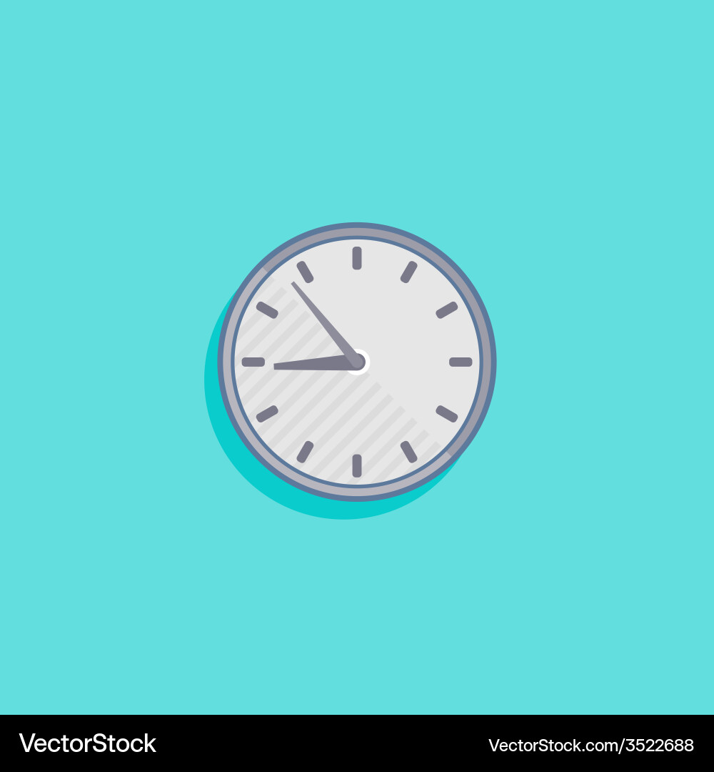 Simple with a clock icon flat design vector image